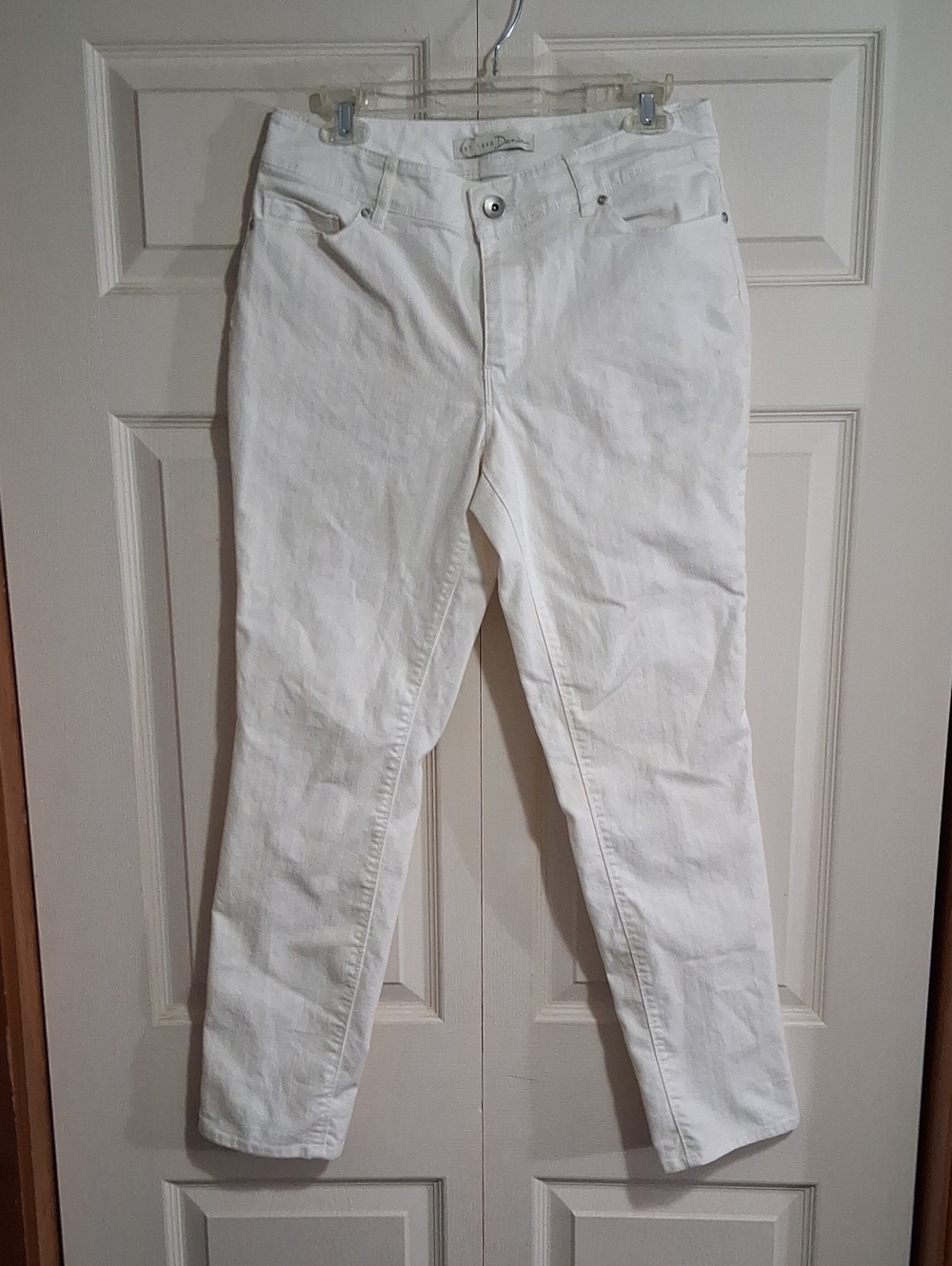 Cato White Straight Leg Jeans - Classic Five-Pocket Stretch - 10
